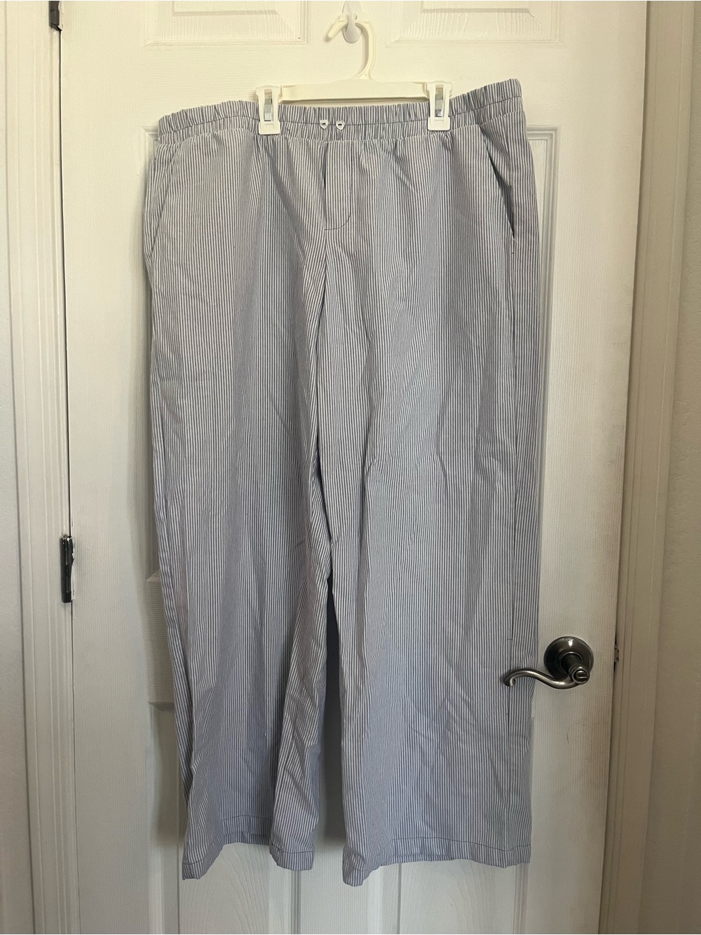 NWOT Light Blue Pinstripe Relaxed Wide-Leg Pants